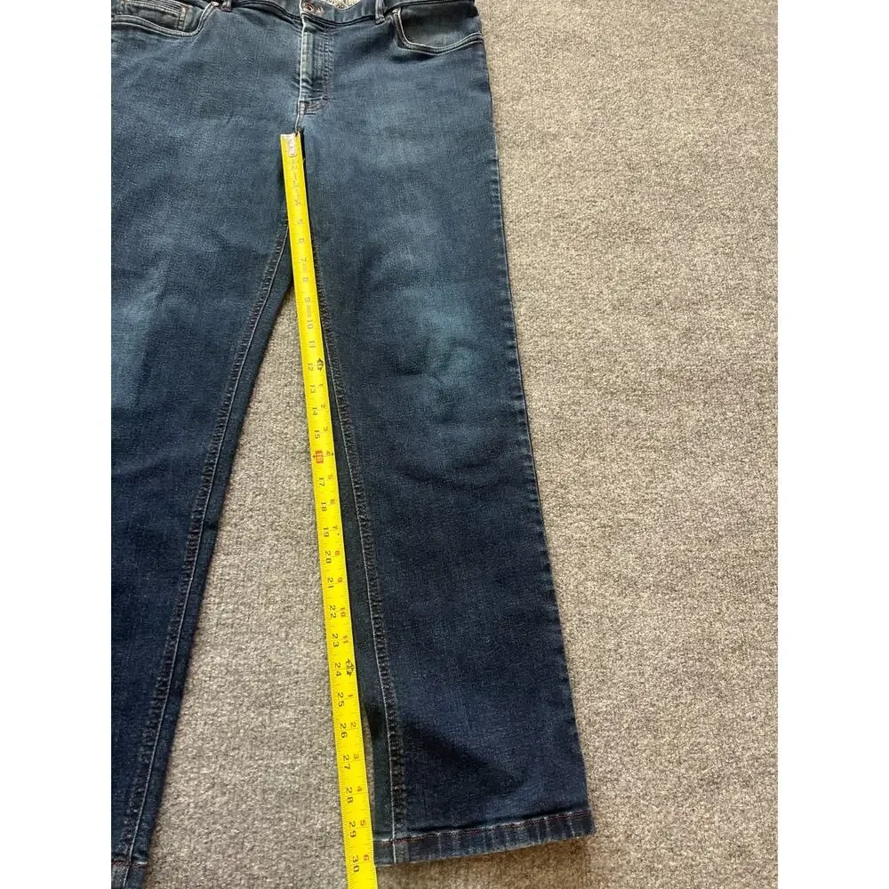 Hiltl Dude Mens Slim Straight Blue Stretch Denim Premium Luxury Jeans Size 38x32